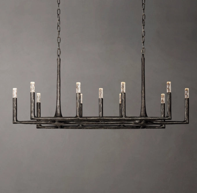 Arden Forge Faceted Glass Linear Chandelier