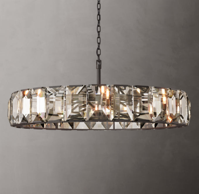 Bellmont Crystal Prism Ring Chandelier