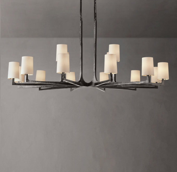 Calder Hammered Metal Halo Chandelier