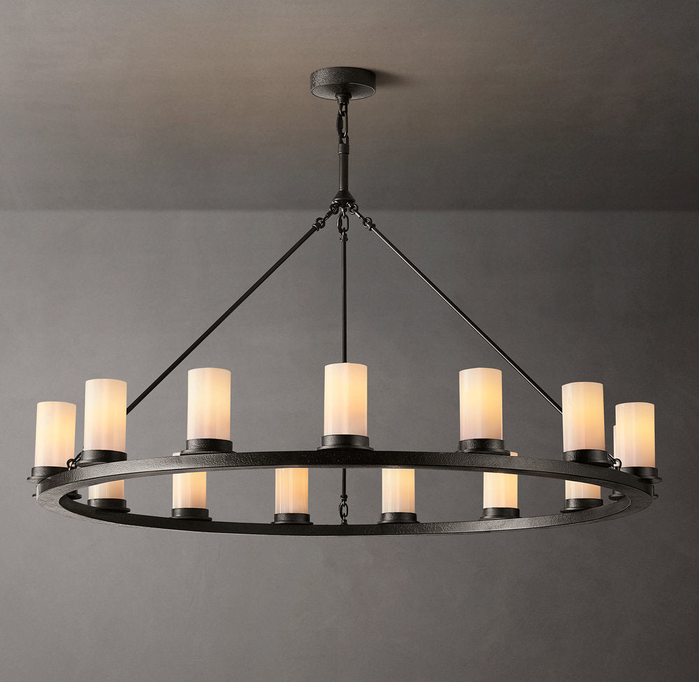 Emberline Milk Glass Ring Chandelier