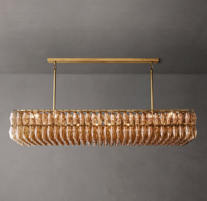 Emberveil Smoke Glass Island Chandelier