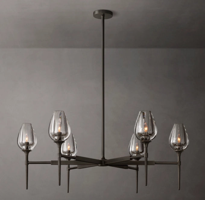 Fiorenza Carved Crystal Petal Chandelier