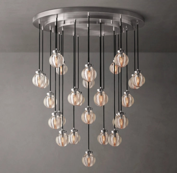 Lustria Suspended Crystal Pearl Chandelier