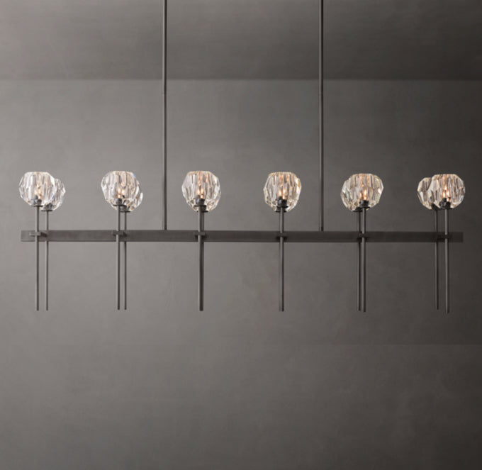 Meridian Twin-Row Crystal Island Chandelier
