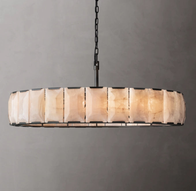 Solara Faceted Calcite Ring Chandelier