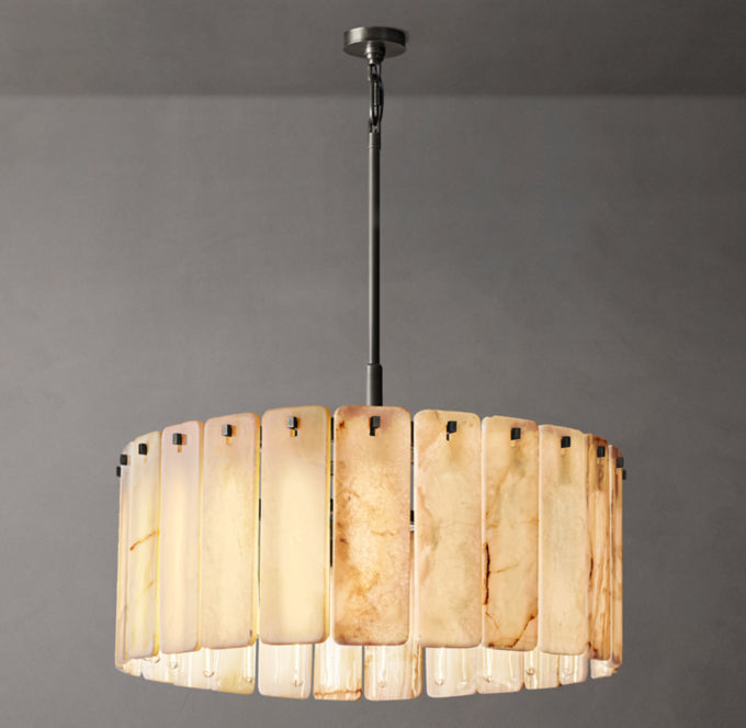 Solenne Natural Onyx Halo Chandelier