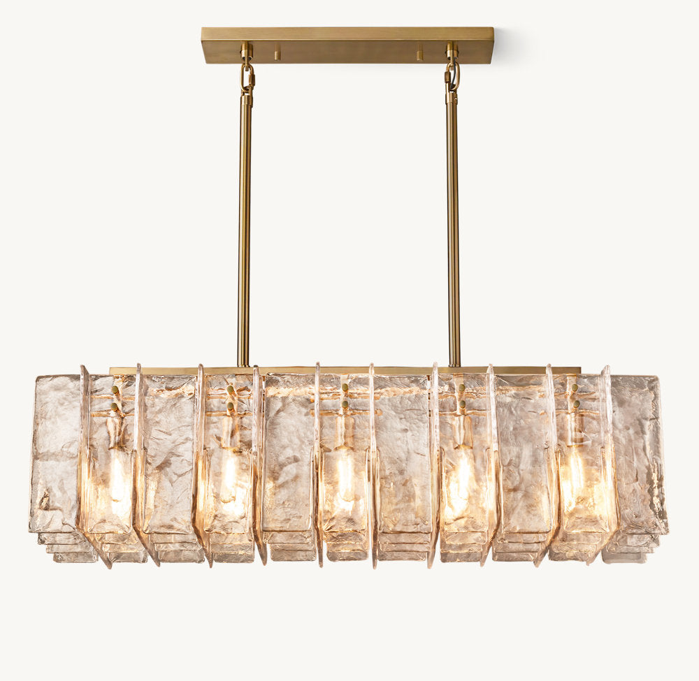 Tempestra Rippled Smoke Glass Chandelier