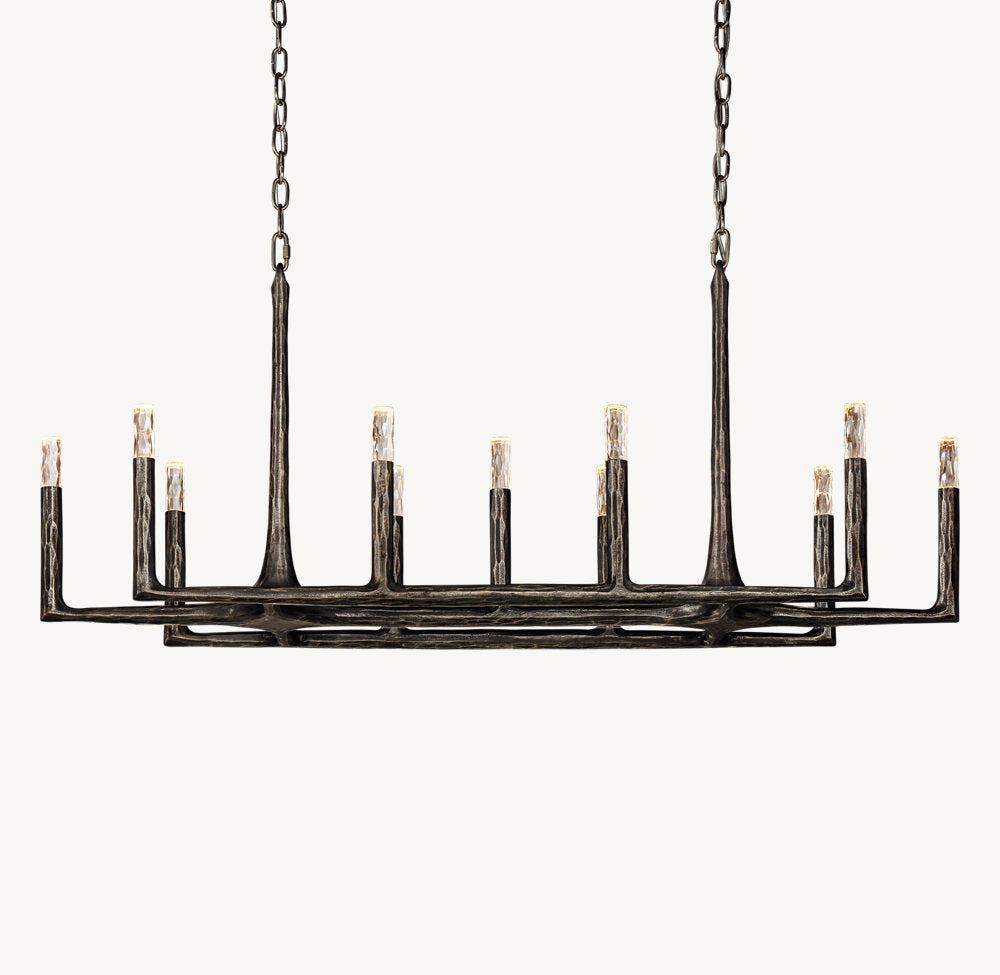 Arden Forge Faceted Glass Linear Chandelier