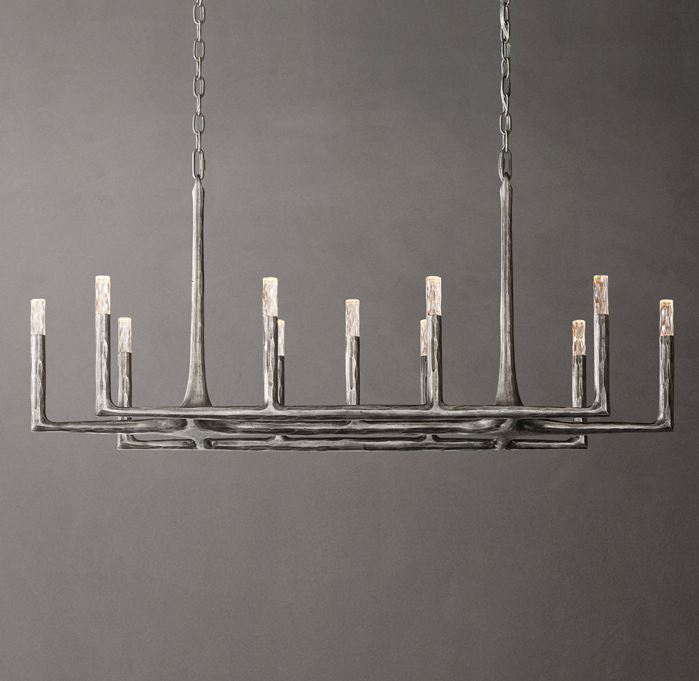 Arden Forge Faceted Glass Linear Chandelier