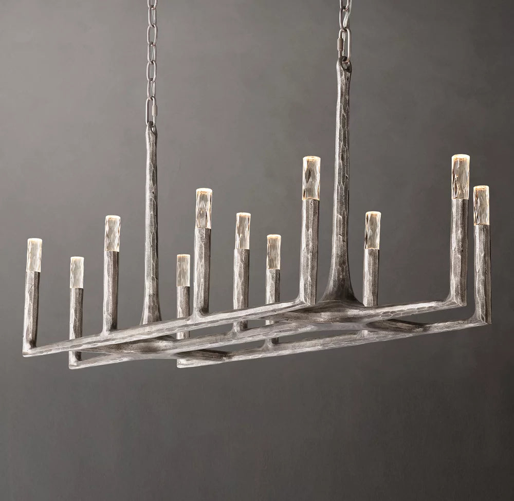 Arden Forge Faceted Glass Linear Chandelier