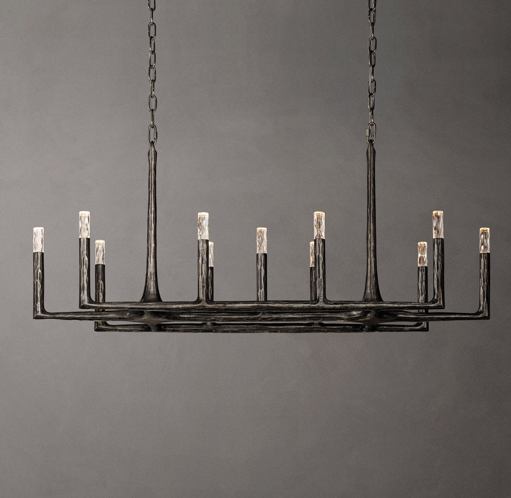 Arden Forge Faceted Glass Linear Chandelier