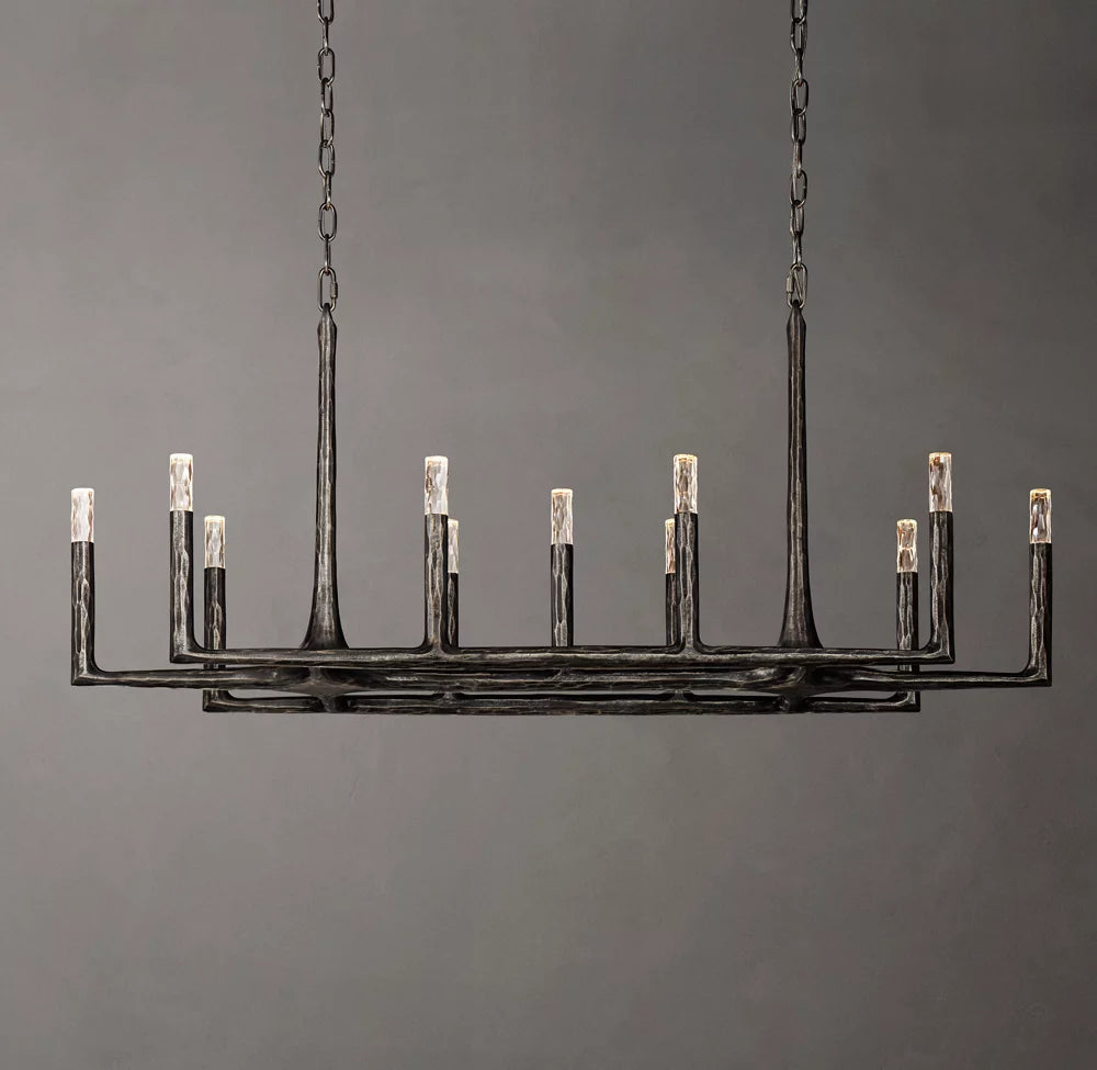 Arden Forge Faceted Glass Linear Chandelier