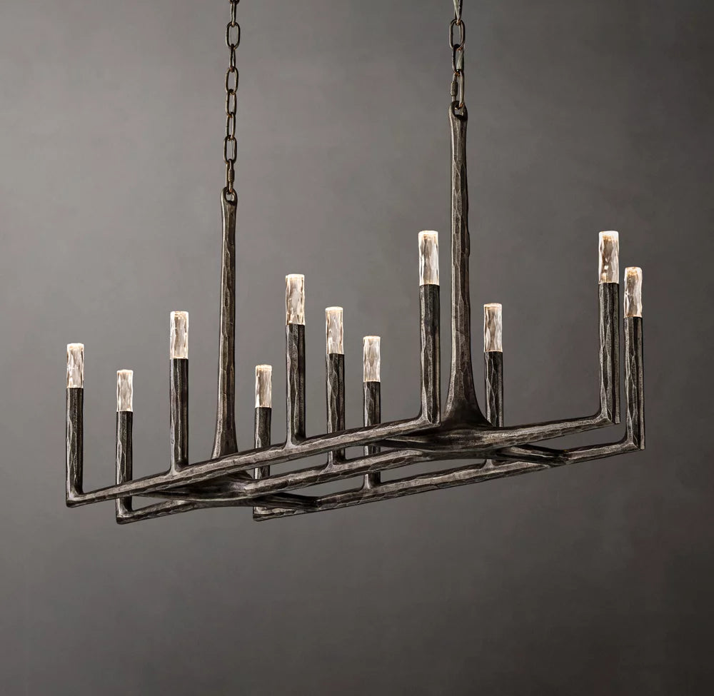 Arden Forge Faceted Glass Linear Chandelier