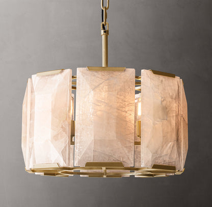 Aurelia Faceted Calcite Drum Chandelier
