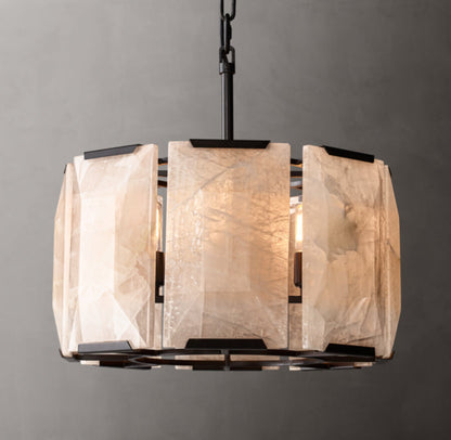 Aurelia Faceted Calcite Drum Chandelier