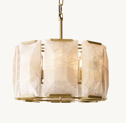 Aurelia Faceted Calcite Drum Chandelier