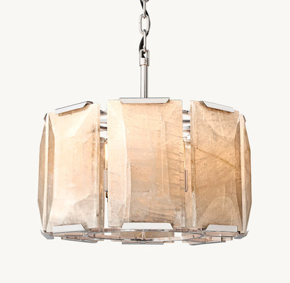Aurelia Faceted Calcite Drum Chandelier