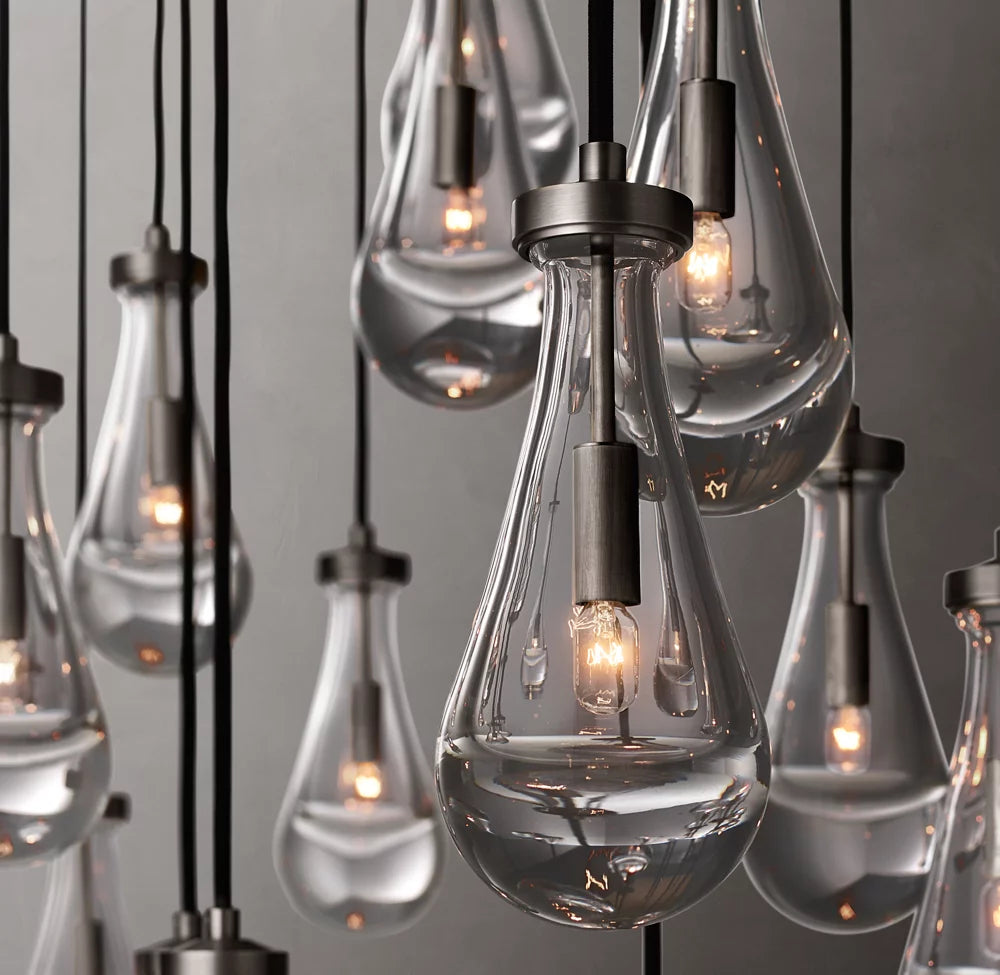 Aurelia Glass Raindrop Cascade Chandelier