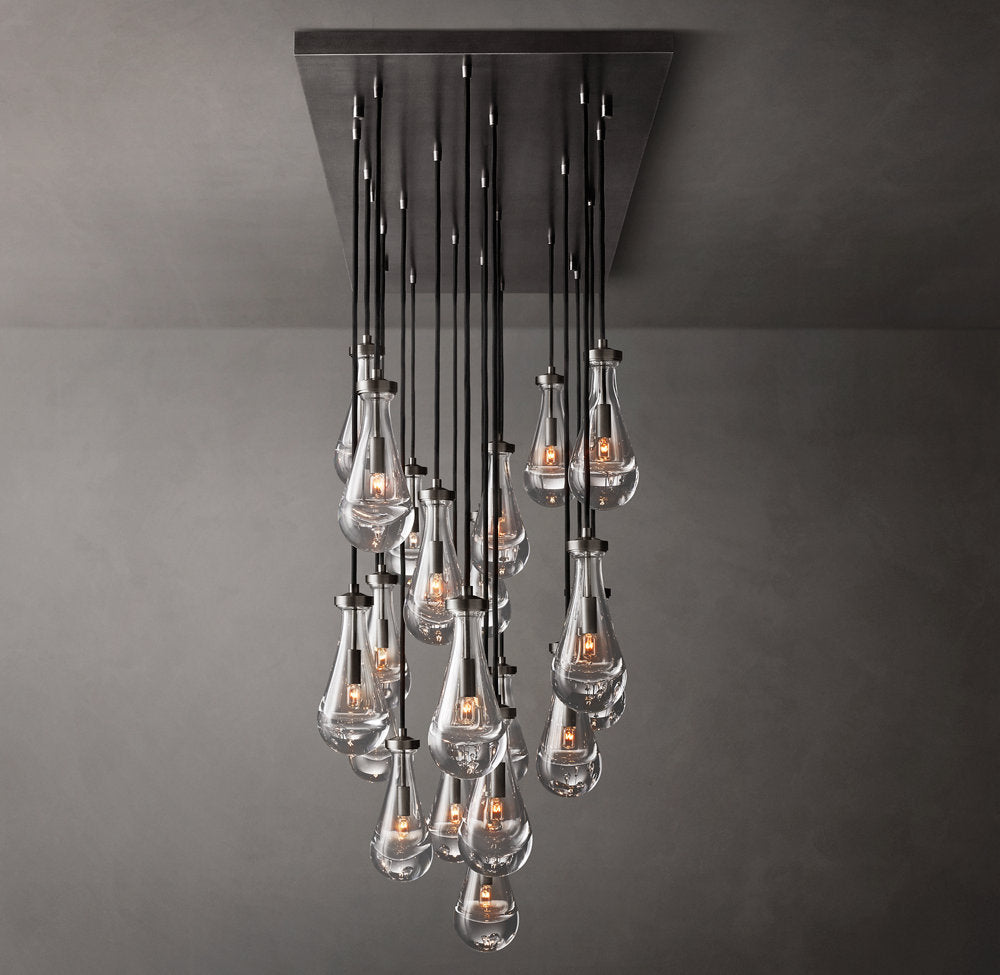 Aurelia Glass Raindrop Cascade Chandelier