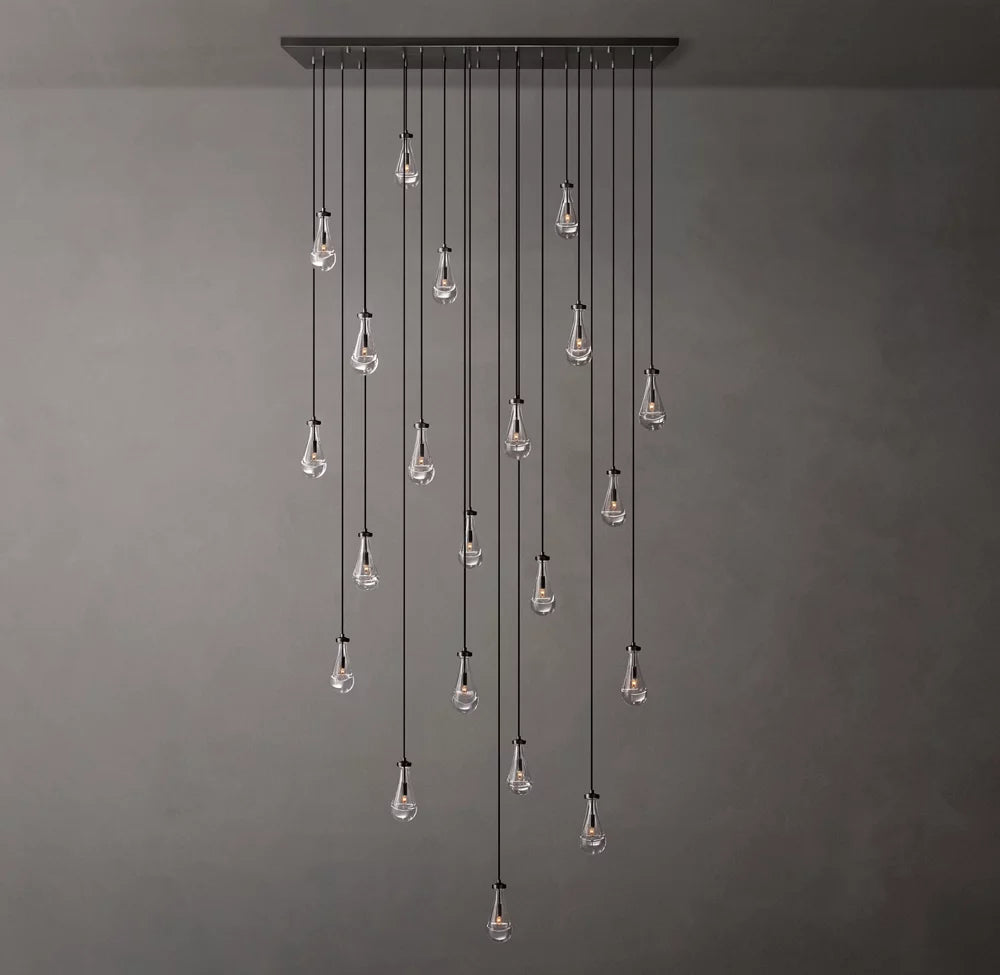 Aurelia Glass Raindrop Cascade Chandelier