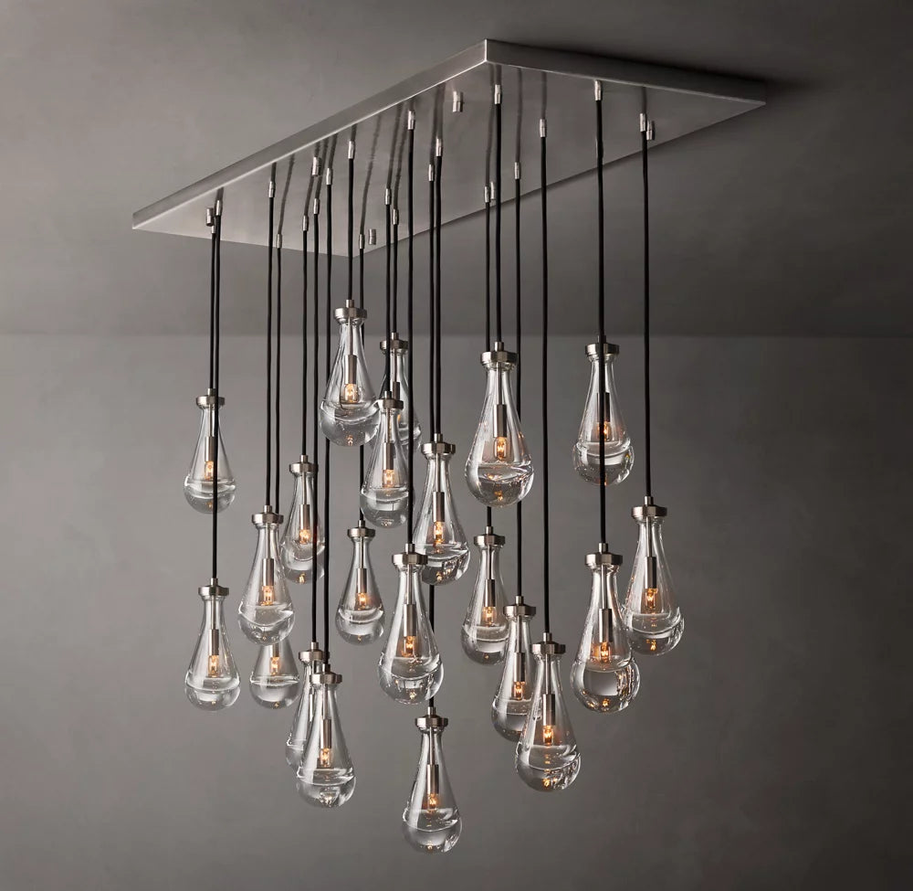 Aurelia Glass Raindrop Cascade Chandelier