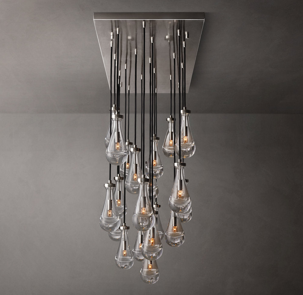 Aurelia Glass Raindrop Cascade Chandelier