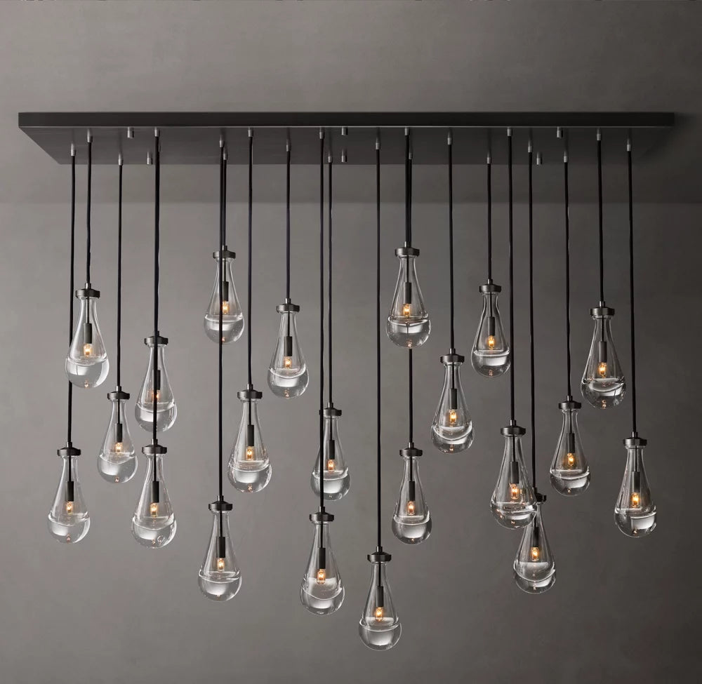 Aurelia Glass Raindrop Cascade Chandelier