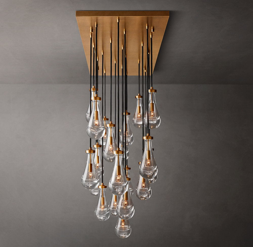 Aurelia Glass Raindrop Cascade Chandelier