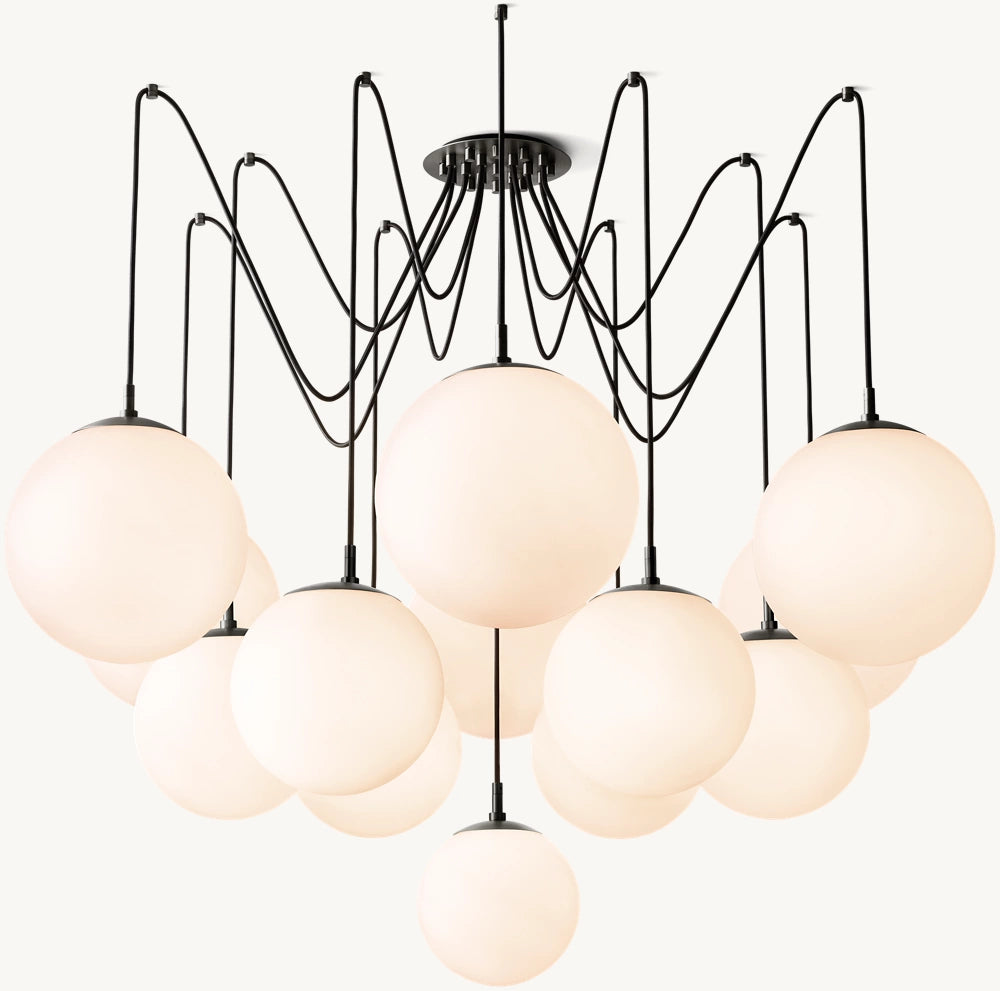 Aureline Opal Sphere Cascade Chandelier