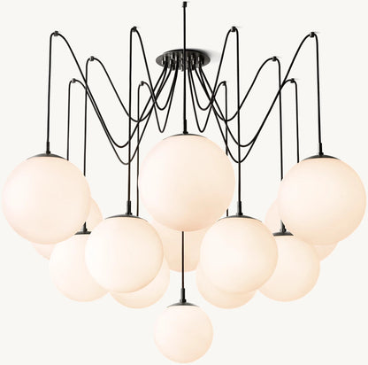 Aureline Opal Sphere Cascade Chandelier