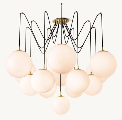 Aureline Opal Sphere Cascade Chandelier