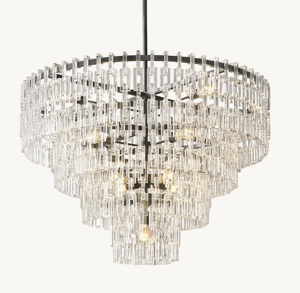 Auremont Tiered Crystal Chain Chandelier