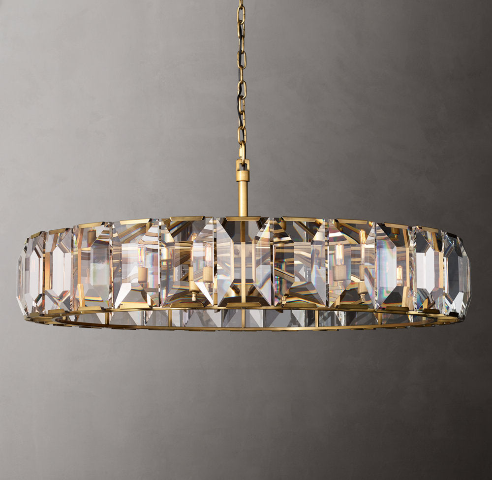 Bellmont Crystal Prism Ring Chandelier