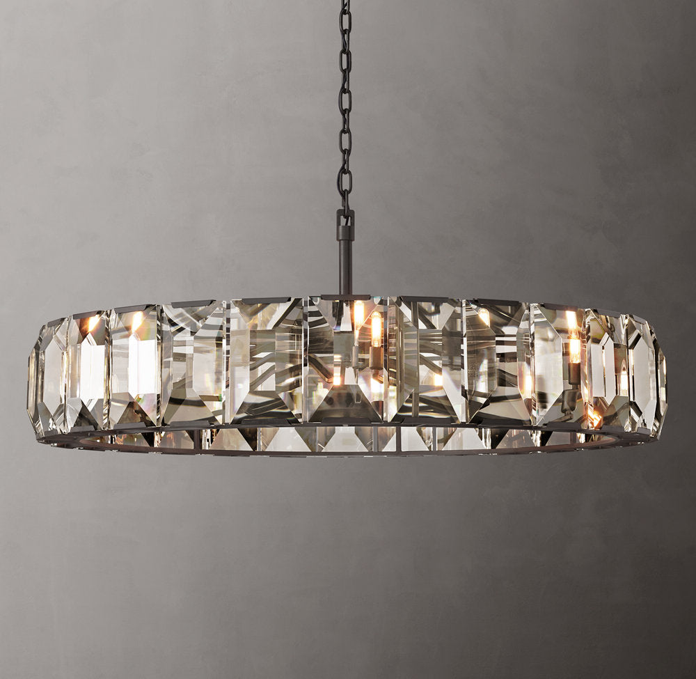 Bellmont Crystal Prism Ring Chandelier