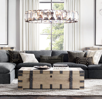 Bellmont Crystal Prism Ring Chandelier