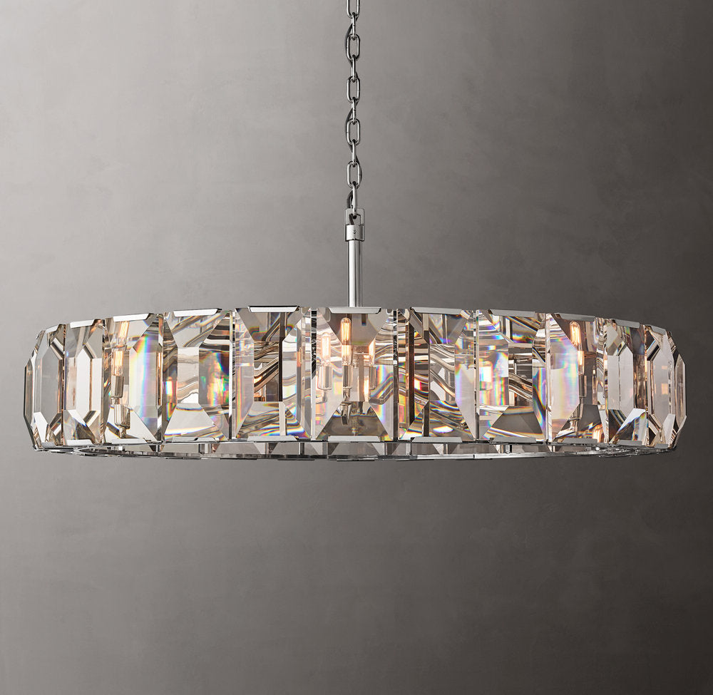 Bellmont Crystal Prism Ring Chandelier