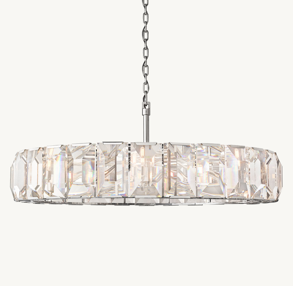Bellmont Crystal Prism Ring Chandelier