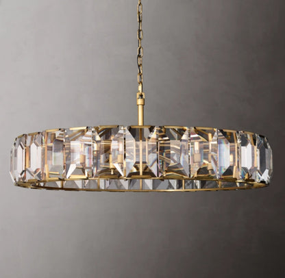 Bellmont Crystal Prism Ring Chandelier