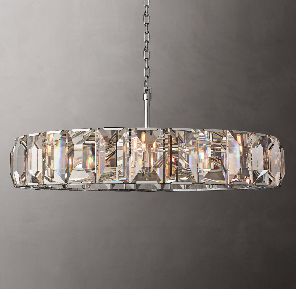 Bellmont Crystal Prism Ring Chandelier