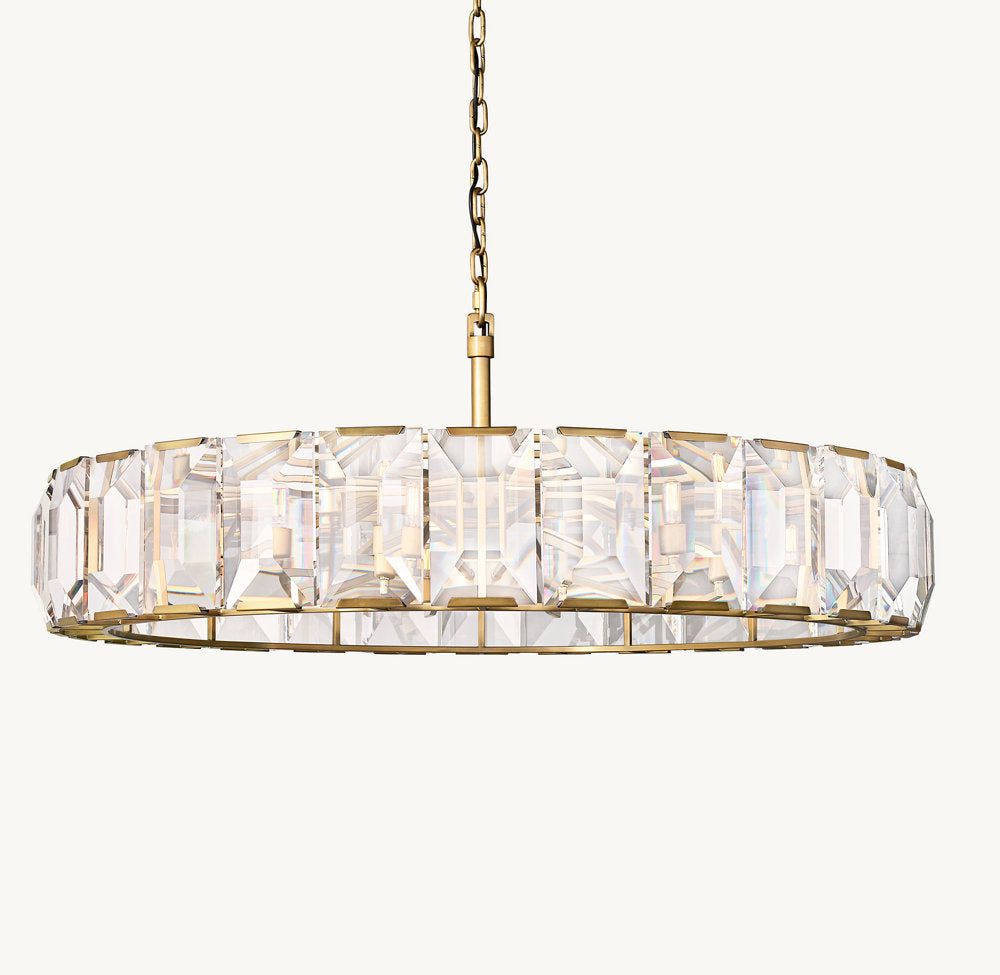 Bellmont Crystal Prism Ring Chandelier