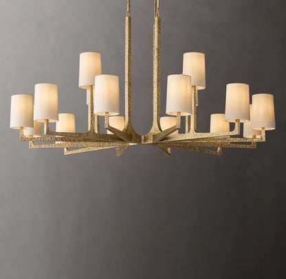 Calder Hammered Metal Halo Chandelier