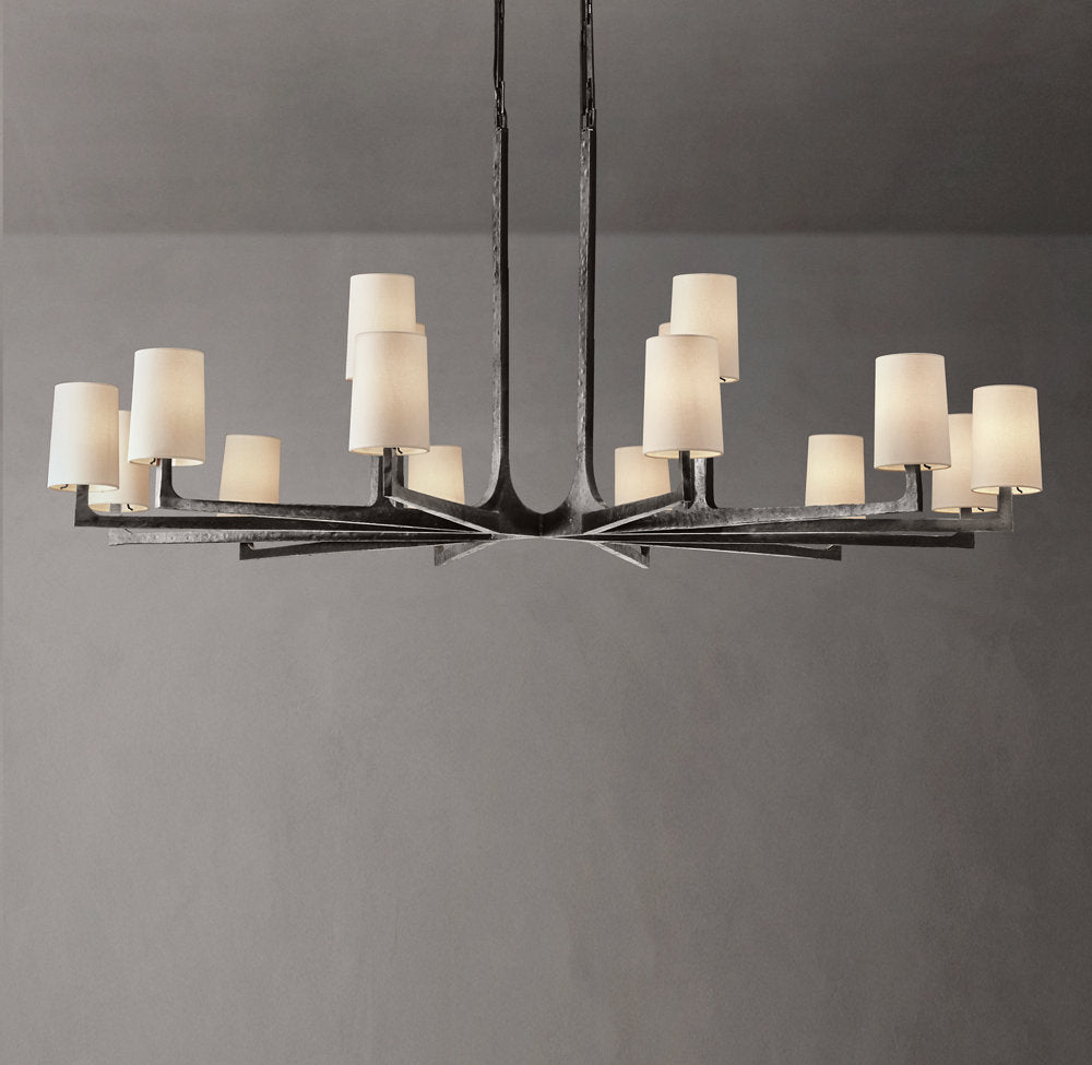 Calder Hammered Metal Halo Chandelier