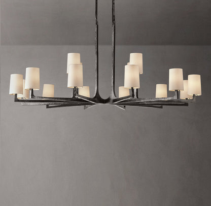 Calder Hammered Metal Halo Chandelier