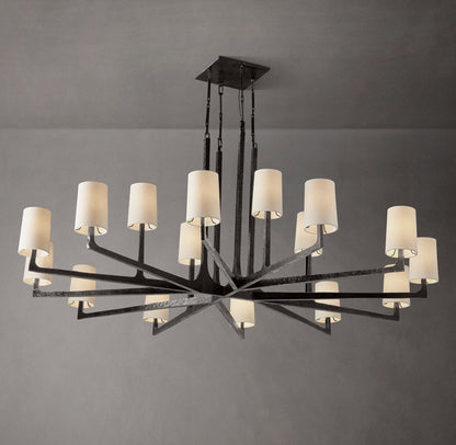 Calder Hammered Metal Halo Chandelier