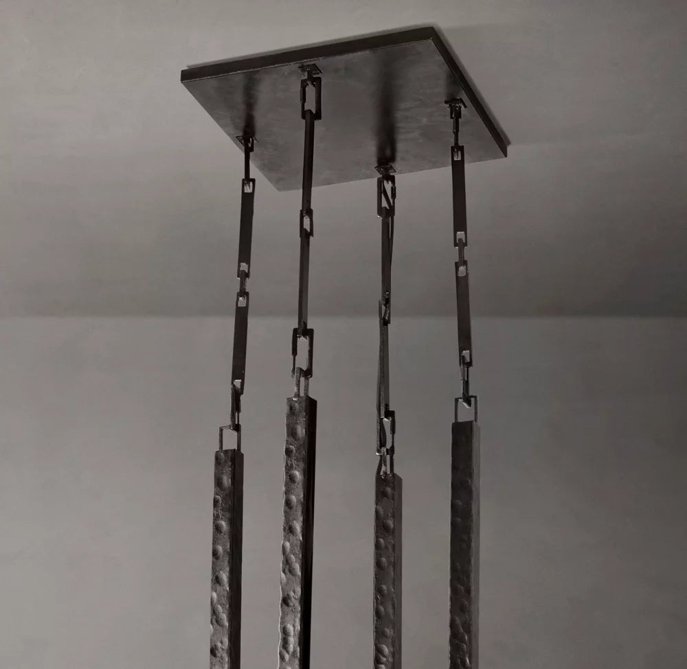 Calder Hammered Metal Halo Chandelier