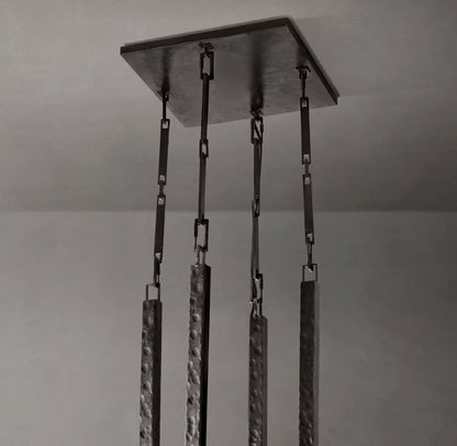 Calder Hammered Metal Halo Chandelier
