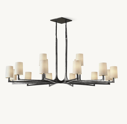 Calder Hammered Metal Halo Chandelier