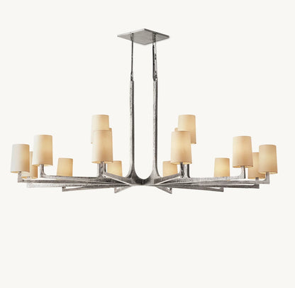 Calder Hammered Metal Halo Chandelier