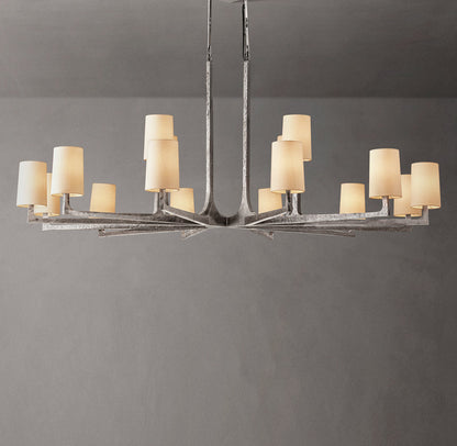 Calder Hammered Metal Halo Chandelier