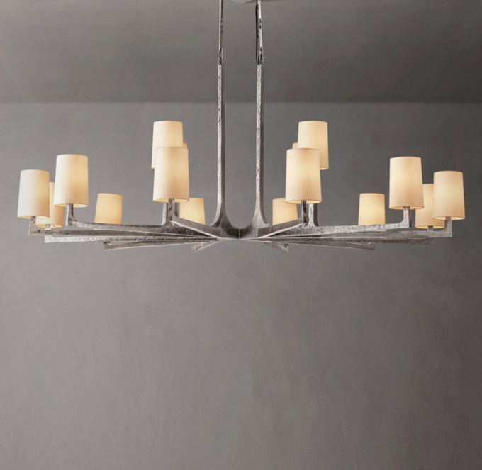 Calder Hammered Metal Halo Chandelier